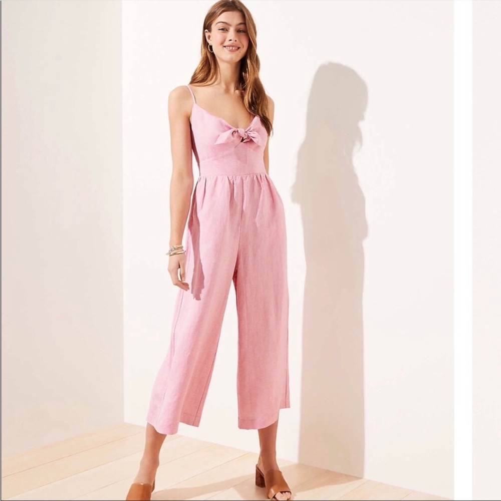 Loft Linen Blend Jumpsuit NWOT Size 12